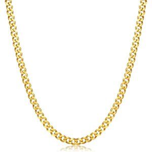 Fiusem .5mm width-gold Stainless Steel 3.5mm Cuban Link Chains for Men